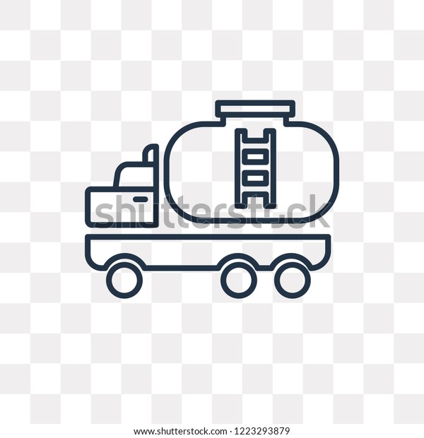 Tank truck vector outline icon isolated on\
transparent background, high quality linear Tank truck transparency\
concept can be used web and\
mobile
