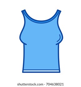 Tank t-shirt vector line icon isolated on white background. Tank t-shirt line icon for infographic, website or app. Blue icon designed on a grid system.