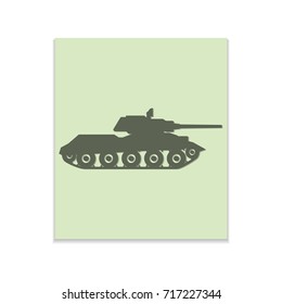 Tank Vector black icon on color sticker. Material design