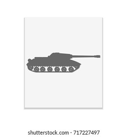 Tank Vector black icon on color sticker. Material design