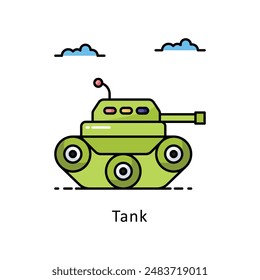 Vektorgrafik des Tanks   Gefüllte Konturzeichnung. Symbol auf weißem Hintergrund EPS 10 Datei