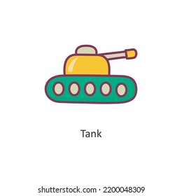 Tank vector filled outline Icon Design illustration. Gaming Symbol on White background EPS 10 File