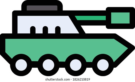 tank vector flat color icon 