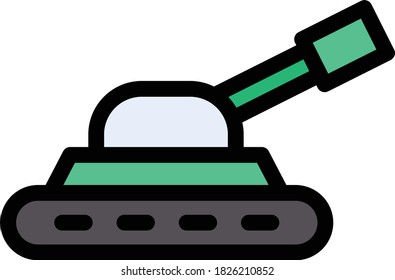 Tank-Vektorflachfarbensymbol 