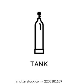 Tank Vector Icon. Gas Storage Tank. Propane, Helium, Oxygen, Argon, Freon.