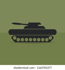 tank vector icon on green background