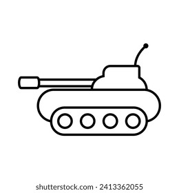 Icono vectorial del tanque. Símbolo de ilustración de guerra. signo de armas o logotipo.