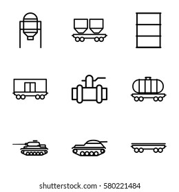 tank vector icons. Set of 9 tank outline icons such as tank, pump, barrel