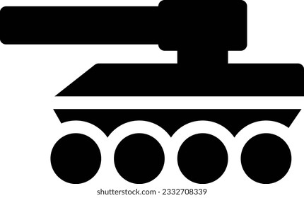 ilustración vectorial de tanque aislada en un fondo transparente. iconos vectoriales de glifo para el concepto o gráficos web.