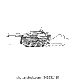 Tank. Vector illustration isolated on white background