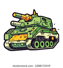 Tank vector illustration isolated sticker