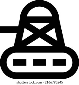 Ilustración del vector de tanque en un fondo transparente.Símbolos de calidad superior.Icono del vector de trazo para el diseño de concepto y gráfico. 
