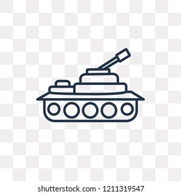 Tank vector outline icon isolated on transparent background, high quality linear Tank transparency concept can be used web and mobile