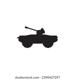 tank vector silhouette. war vehicle, military icon