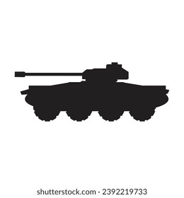 tank vector silhouette. war vehicle, military icon