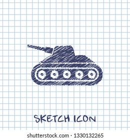 Tank vector sketch icon 