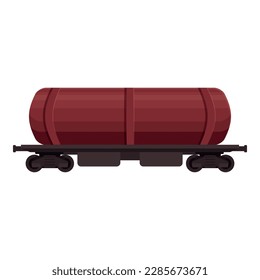 Vector de caricatura de icono del carro del tanque. Carga de tren. Aceite de transporte