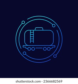 icono del vagón de tanques, diseño lineal