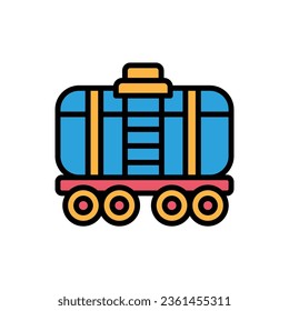 Ilustración del vector del icono del vagón del depósito