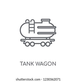 Tank wagon linear icon. Modern outline Tank wagon logo concept on white background from Industry collection. Suitable for use on web apps, mobile apps and print media.