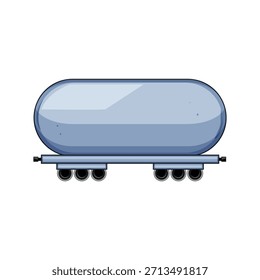 Tank wagon transporting various liquids representing transportation, logistics, and industrial concepts, featuring a simple vector graphic design against a clean background