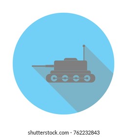 Tank, war, army flat icon. Army sign on white background