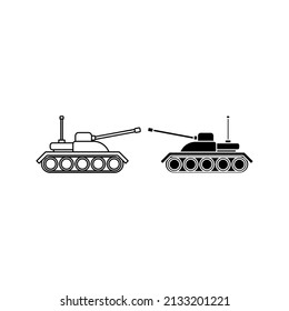 Tank, Krieg, Armeesymbol. Kann auch für militärische Farbe editierbar verwendet werden
