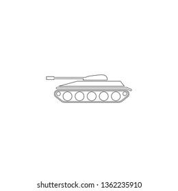 Tank war army. simple flat vector icon illustration. outline line symbol - editable stroke