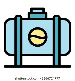 Tank wax icon outline vector. Candle making. Automation decorate color flat