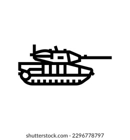 vector de icono de línea de guerra de arma de tanque. signo de guerra de armas de tanque. símbolo de contorno aislado ilustración negra