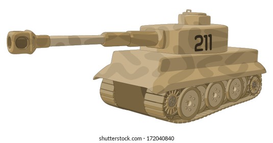 Tank (WW2) -  Vector Artwork (isolated on white background).