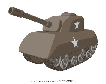 Tank (WW2) -  Vector Artwork (isolated on white background).