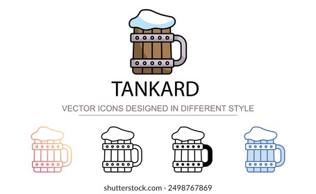 Tankard icon design with white background stock illustration