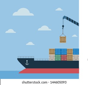 tanker cargo ship with containers