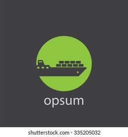 tanker container cut identity template icon design element