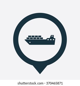 tanker container Icon Vector on white background map pin