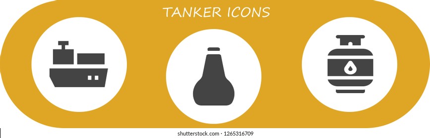  tanker icon set. 3 filled tanker icons. Simple modern icons about  - Cargo ship, Oil, Gas