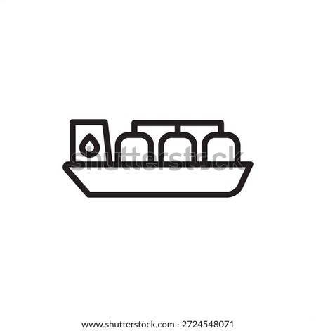Tanker icon symbolizing liquid bulk shipping, oil transport, and maritime logistics, representing fuel carriers, chemical vessels, offshore energy supply, industrial fluid transport, merchant marine.