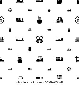 tanker icons pattern seamless white background. Included editable filled cargo ship, cargo terminal, cargo truck icons. tanker icons for web and mobile.