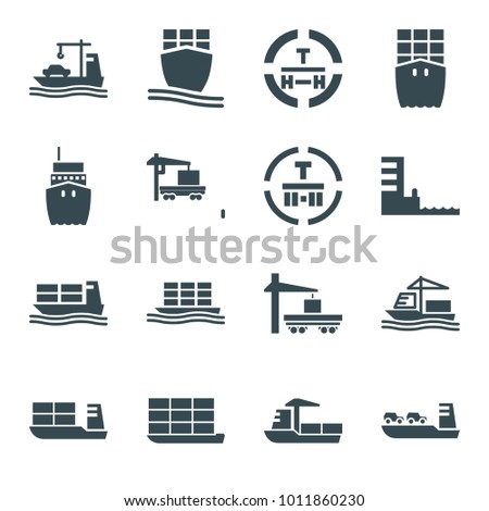 Tanker icons. set of 16 editable filled tanker icons such as cargo terminal, cargo truck, cargo ship