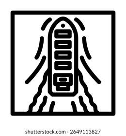 tanker leaking sea line icon vector. tanker leaking sea sign. isolated contour symbol black illustration