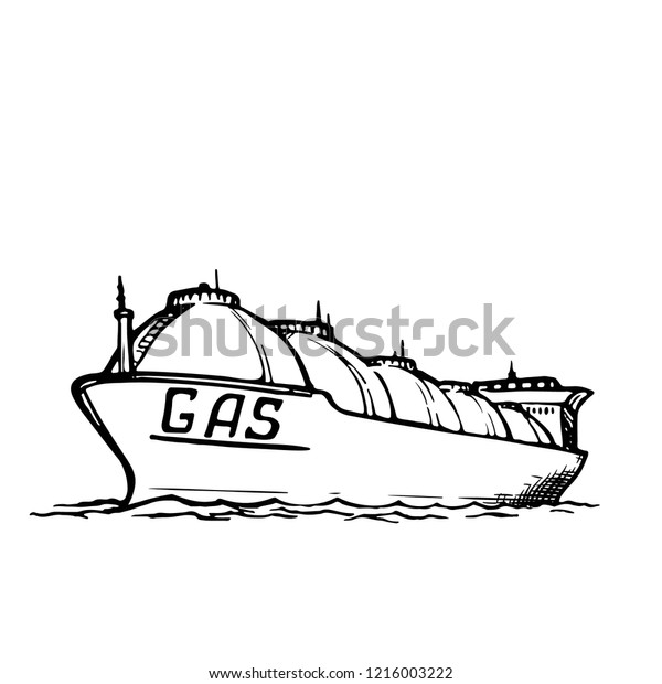 Tanker Liquid Gas Sea Transportation Sketch Stock Vector (Royalty Free ...