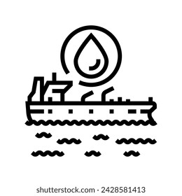 tanker oil industry line icon vector. tanker oil industry sign. isolated contour symbol black illustration