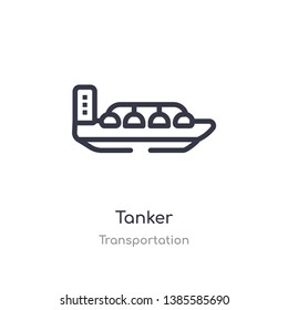 tanker outline icon. isolated line vector illustration from transportation collection. editable thin stroke tanker icon on white background