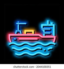 Tanker At Sea neon light sign vector. Glowing bright icon Tanker At Sea sign. transparent symbol illustration