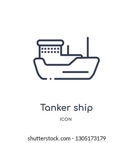tanker ship icon from nautical outline collection. Thin line tanker ship icon isolated on white background.