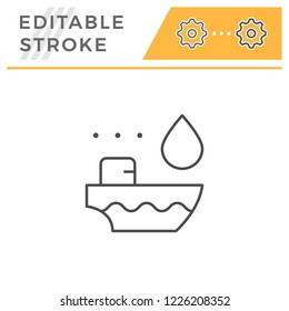 Tanker ship line icon