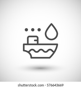 Tanker ship line icon
