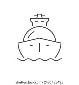 Tanker ship line outline icon