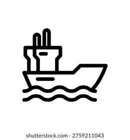 tanker ship outline icon vector design good for web or mobile app